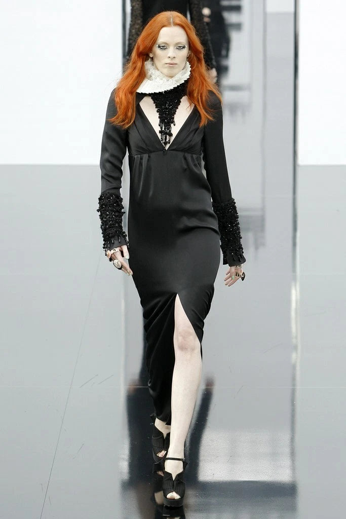 EXQUISITE NWT CHANEL EVENING MAXI RUNWAY DRESS NEW 40 BLACK