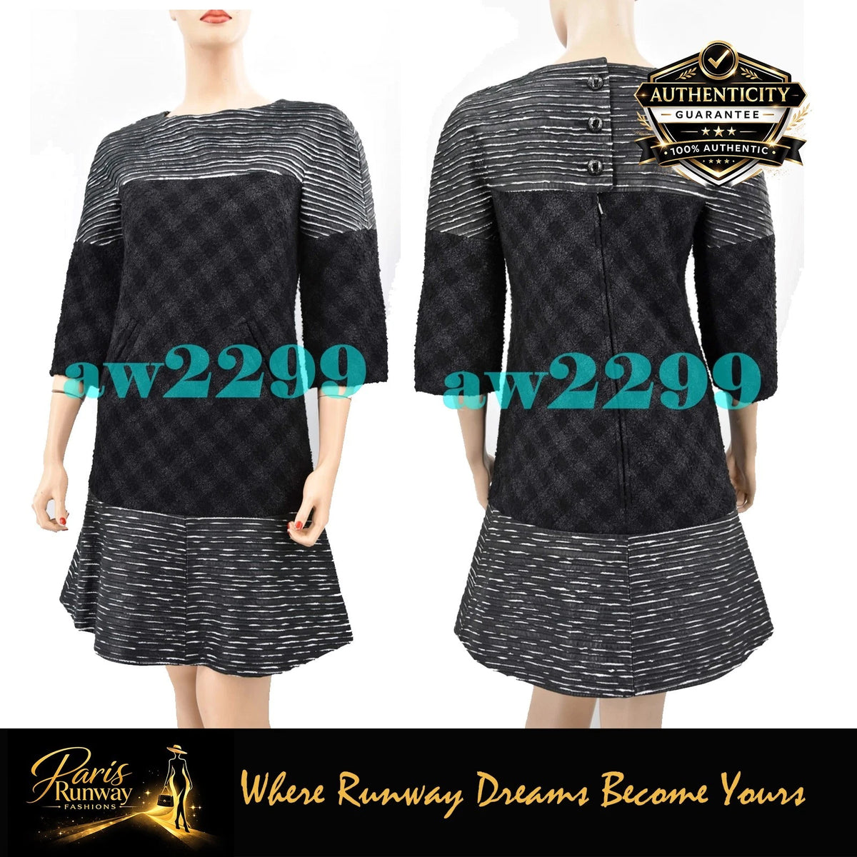 Chanel 13A 2013 $7,100 New Most Wanted Tweed CC Logo Runway Dress FR 38