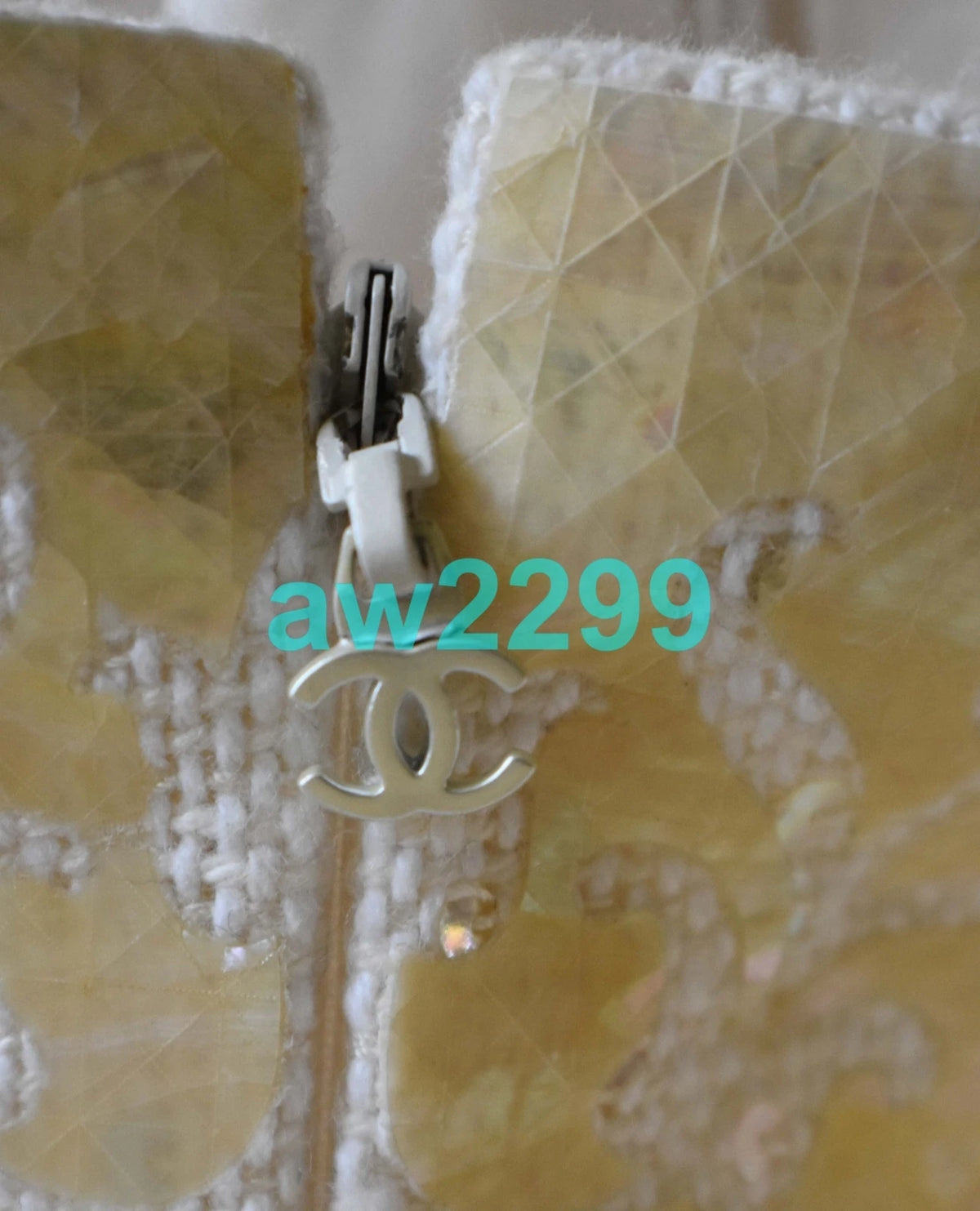 CHANEL Embellished Sleeveless Runway Dress Ivory 38 Cc Logo