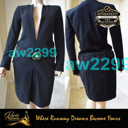 CHANEL 2009 runway adorable gripoix belted dress new black 38