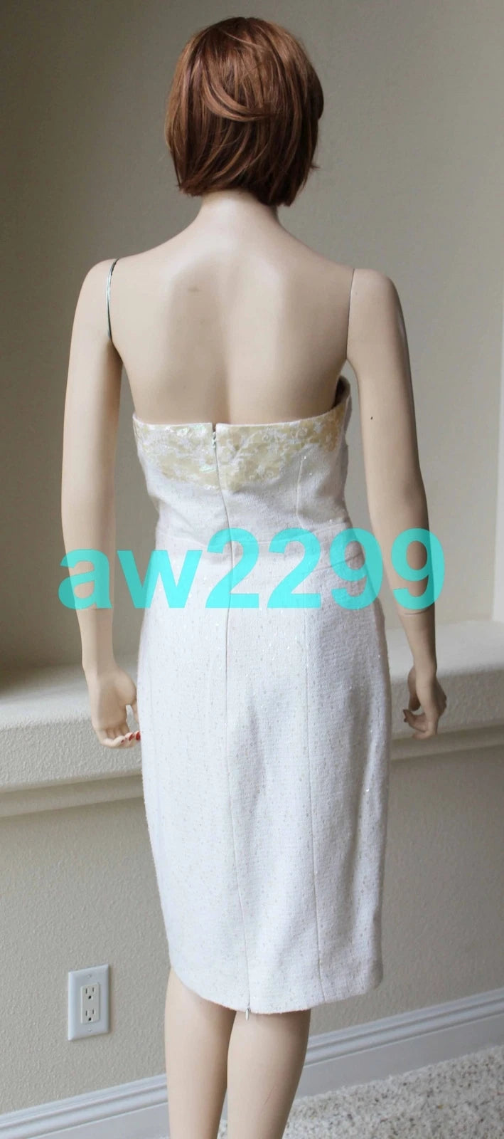 CHANEL Embellished Sleeveless Runway Dress Ivory 38 Cc Logo