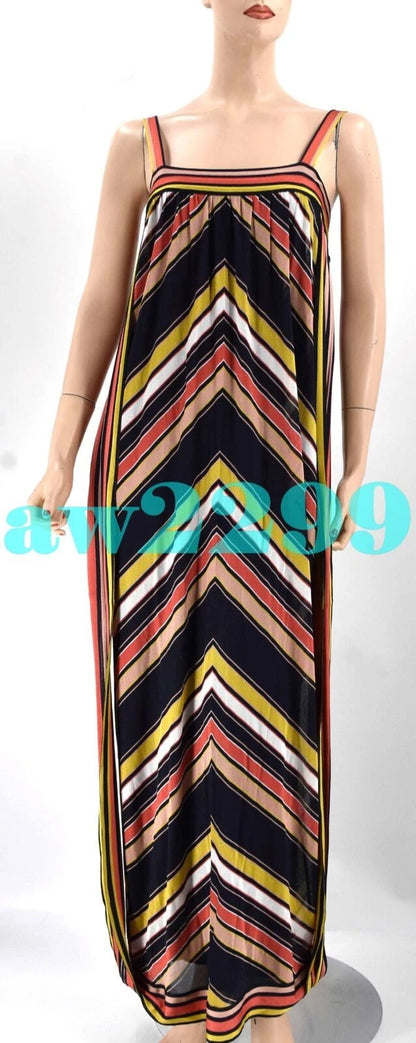 Chanel 08C 2008 Runway Maxi Striped Dress Hard To Find Fr 36 38 Multi New
